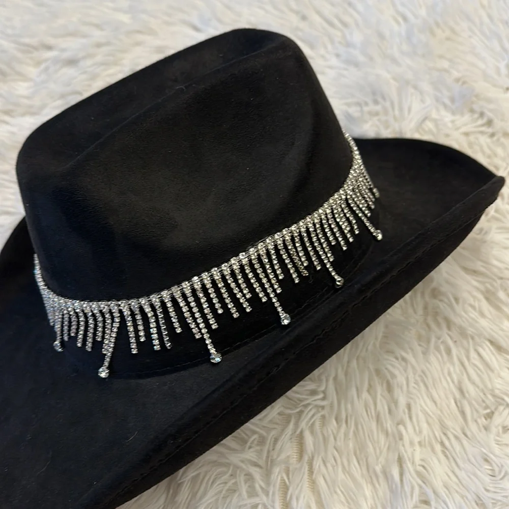 NWT Altar’s State Black Embellished Cowboy girl hat